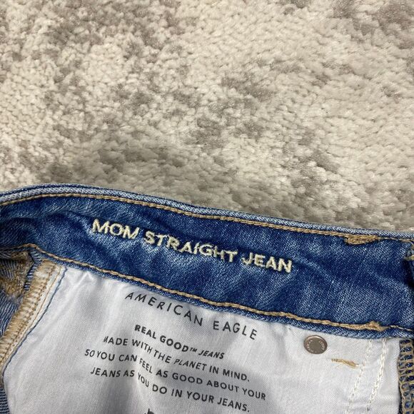 American Eagle Outfitters Blue Distressed Straight Leg Jeans - Picture 4 of 7